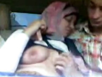 Egyptian Girl With Her Friend In Car Spycam