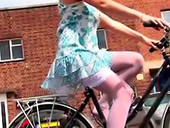 British Blonde Slut Gets Fucked After Falling Off A Bike