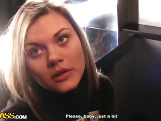 Adventurous Couple Is Going To Eat Sushi. But Before This They Decided To Fuck In A Public Place. Teenage Blonde Sucks Her Boyfriend's Cock. Then