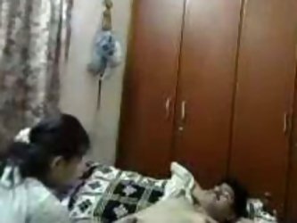 Dark Haired Babe With Nice Body Rides A Cock Of Her Husband On The Bed. Have A Look At This Chick In The Indian Porn Sex Video.