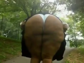 My Wife And Me Were Walking In The Park When She Offered To Get Naughty. She Lifted Her Skirt And Demonstrated Her Enormous Caboose.