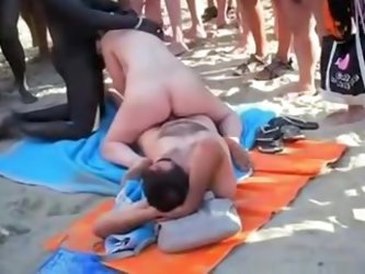 One Hot Woman Shared By Her Husband With A Black Guy. Another Group Sex Fun On The Beach Of Cap D'agde. More Amateur Beach Videos