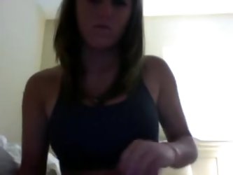 Sexy Brunette Teen Has Amazing Big Tits And A Tight Shaved Cunt Giving Me A Wonderful Webcam Sex Show As She Strips And Rubs Her Nipples And Cunt For 