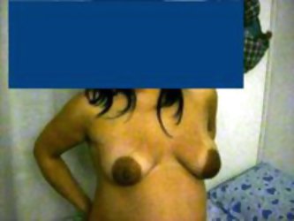 This Pregnant Wife With Beautiful Cinnamon Skin Is About 8 Months Pregnant. She Shows Her Big Belly And Her Breasts Are Bare - Her Areolas Are Very Da