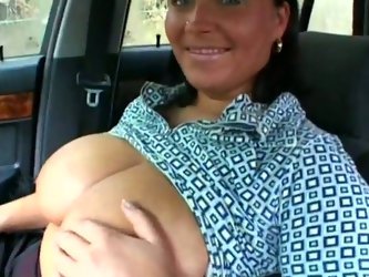 Kind Dude Gives A Lift To Silly Mature Goddess. She Gets Seduced During The Trip And Demonstrates Her Huge Natural Sweet Boobs.