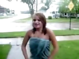 Amateur Crazy Girl Doing A Dare In Public. She Drops A Towel And Stays Naked In A Public Street. More Dare Videos Here.
