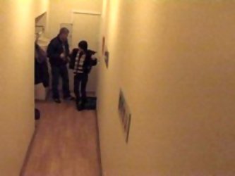 Petite Short-haired Girl Gets Slammed After A Nice Date, She Gets Fucked In The Hallway. We Get To See It In This Voyeur Video Because The Guy Has A H