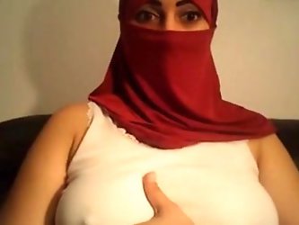 Hijab Wearing Girl Flashes Tits, Ass And Pussy