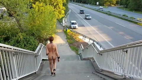 Nude On Bridge With Blowjob