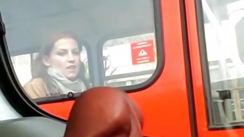 Sometimes I Have The Habit To Jerk Off In My Car While Driving And This Time I Did It While This Brunette Hottie Was Looking At Me. Of Course, I Made