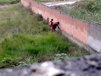 I Spotted These Two Amateur Sex Crazed Couple Fucking And Enjoying Sex While Leaning On A Wall Near My House. I Whipped Out My Camera To Catch It All