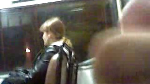Cute Blond Russian Chick Sits On The Front Seat In Bus While I Film Her And Jerk Off At The Same Time. Girl Doesn't Know That She's Object O