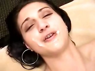 Juicy Raven Haired Exotic Teen Polishes Thick White Dick Of Her Lover With Her Skillful Mouth. Dude Can't Take It Anymore And Blasts His Load All